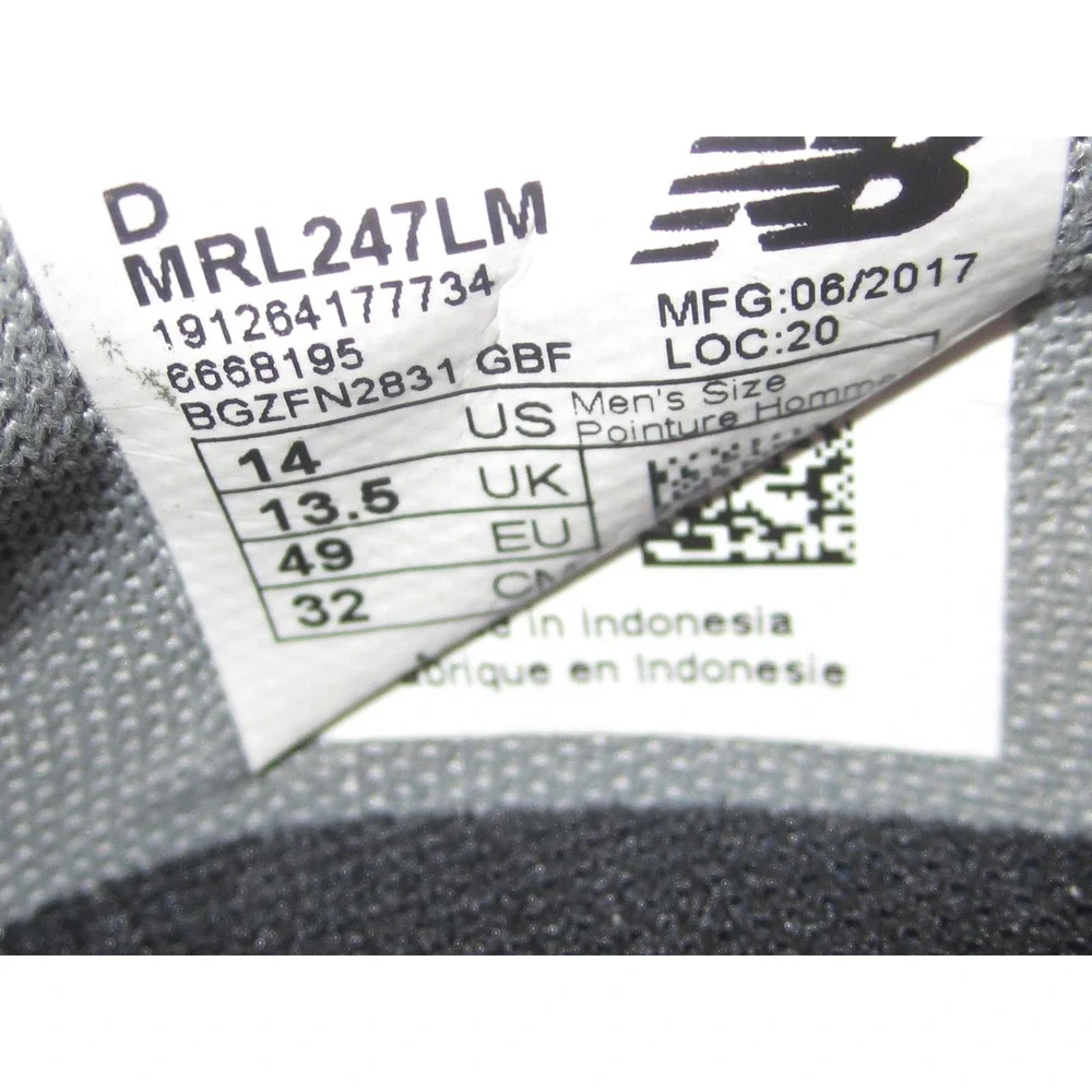 New Balance 247 Rev Lite‎ Men's Suede Knit in Gray/Black/Burgandy  Size 14